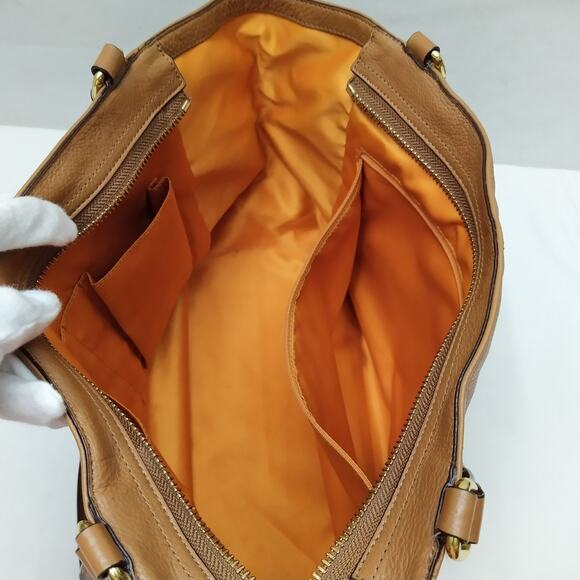 Coach Park Brown Leather Double Handles Zipper Closure Tote Bag - Picture 10 of 16